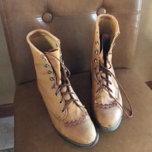 Deer skin leather Roper Boots